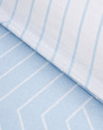 Oslo Blue Chevron Cotton Duvet Cover Bedding Set