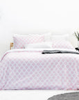Leisure Pink Floral Cotton Duvet Cover Bedding Set - Super King Size