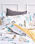 Provance Yellow Blue Floral Cotton Duvet Cover Bedding Set