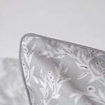 Luxury Floral Duvet Cover Bedding Set with Grey Piped Pillowcases