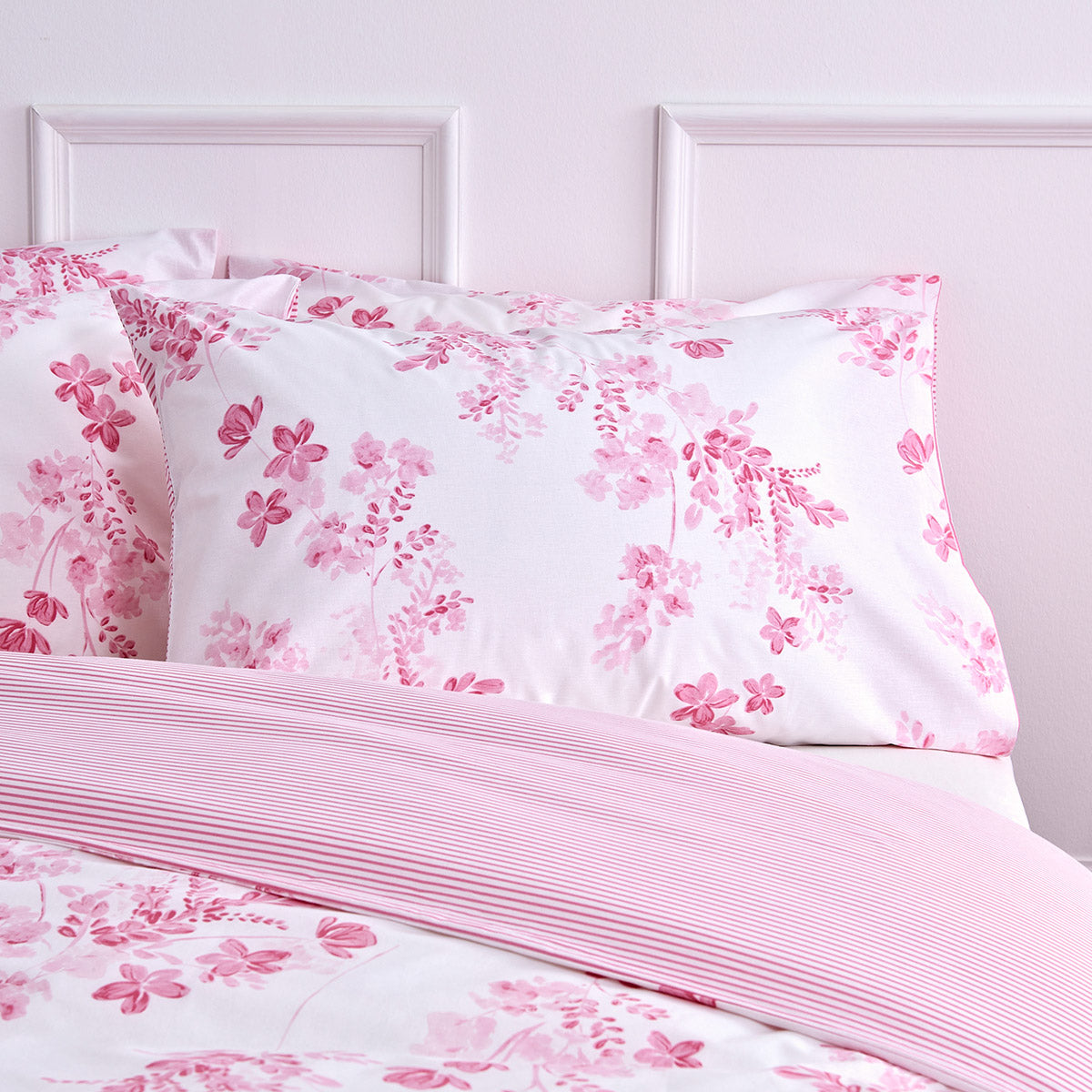 Sevilla Pink Floral Cotton Duvet Cover Bedding Set