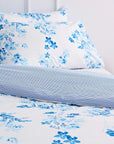 Sevilla Blue Floral Cotton Duvet Cover Bedding Set